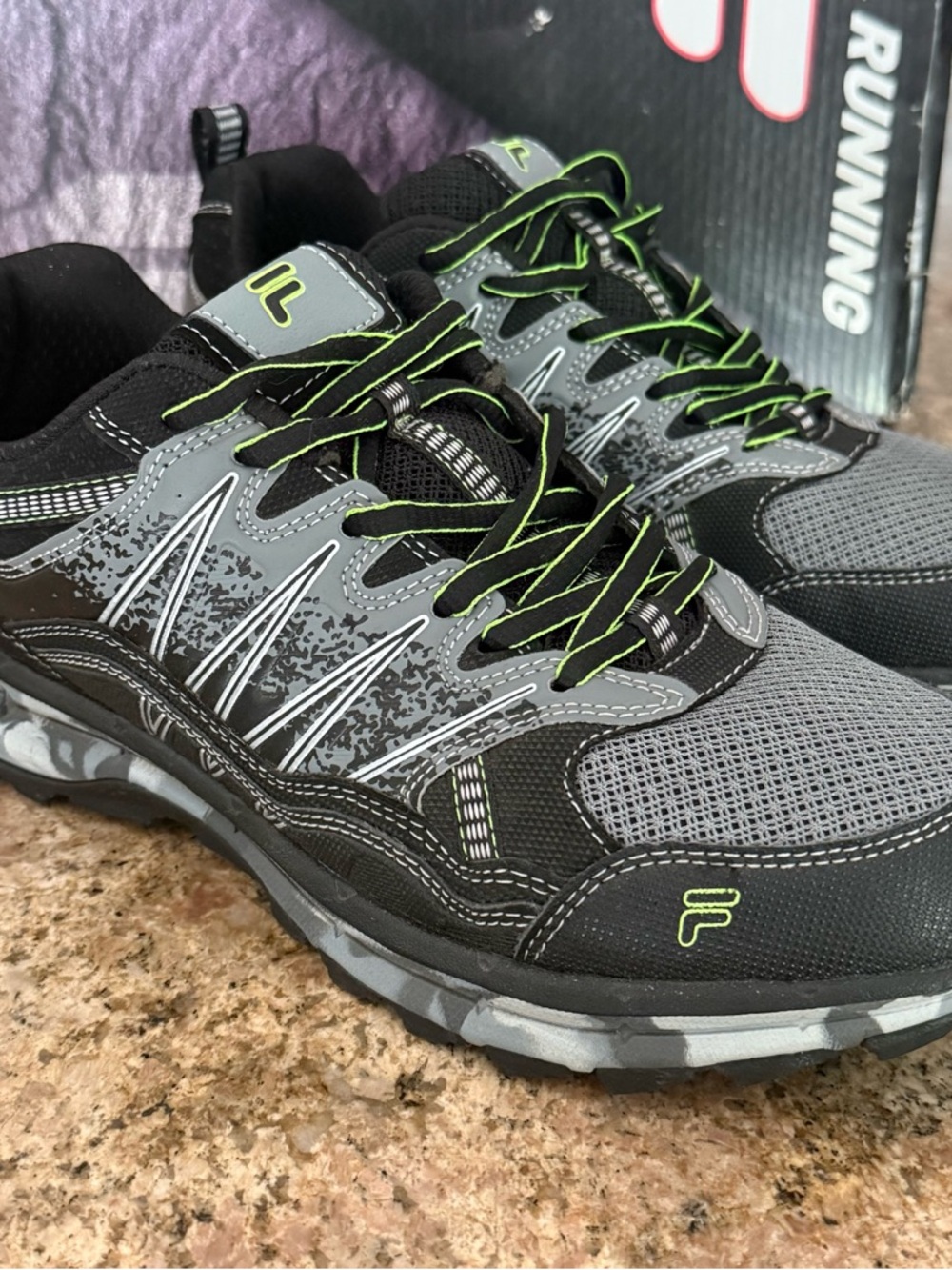 Fila Men’s Evergrand Camo Trail Running size 9 w/box